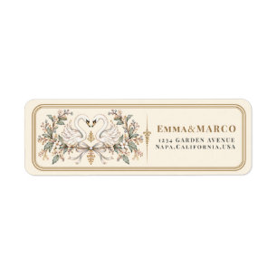 Romantic White Gold Victorian Swan Wedding
