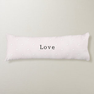 Romantic White Hearts Pink Valentine's Day Body Pillow