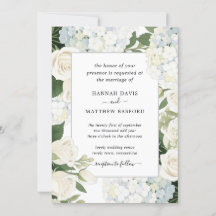 Romantic White Hydrangea Rose Elegant Wedding