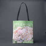 Romantic white pink hydrangeas, pink white flowers tote bag<br><div class="desc">Romantic elegant white hydrangea bag - this bag is beautiful as well as functional- great for that flower enthusiast! Just the right size to fit any of your needs. 
Easy to customize /  personalize your bag for anyone or any event! 
Make a great gift idea !</div>
