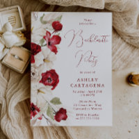 Romantic White & Red Floral Bachelorette Party