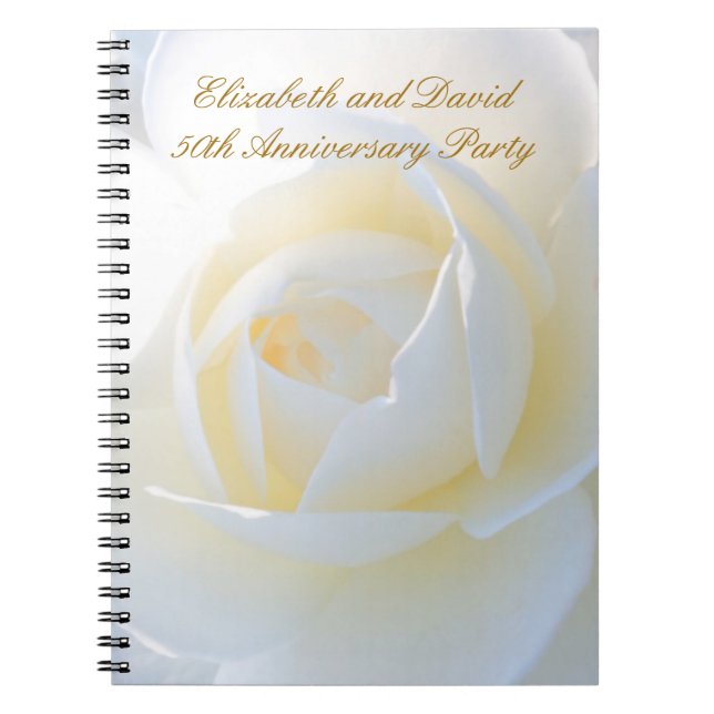 Romantic White Rose Party Planning Notebook (Front)