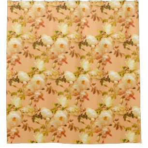 Romantic white roses on orange