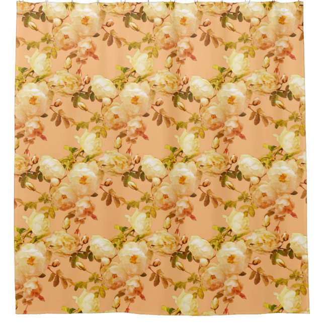 Romantic white roses on orange (Front)