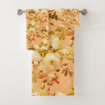 Romantic white roses on orange