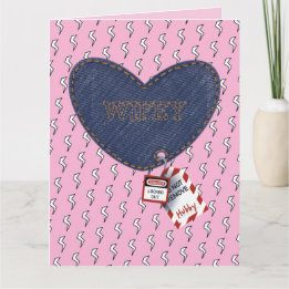 Romantic Wifey Hubby Electrical Lock Tag Heart Card
