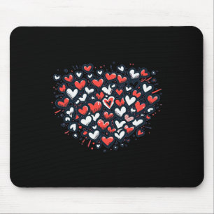 Romantic Wild Red Pink Hearts Valentine Love Bouqu Mouse Pad