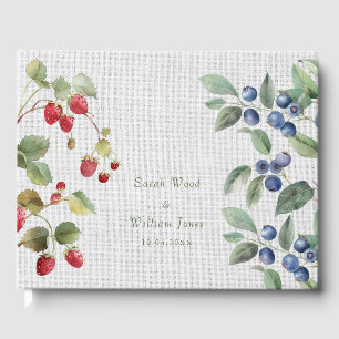 Romantic wild summer berries Wedding Guest Book