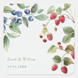 Romantic wild summer berries wedding Sticker