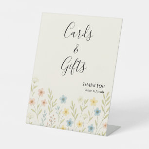 Romantic Wildflower Wedding Cards & Gifts Sign