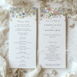 Romantic Wildflower Wedding Program Pastel Colours<br><div class="desc">This romantic wedding program features a beautifully detailed wildflower design, perfect for a garden, rustic, or bohemian-themed wedding. The front cover showcases an elegant arrangement of pastel-coloured wildflowers, including soft hues of lavender, peach, pink, and cream, all brought to life in a delicate watercolor style. The back cover continues the...</div>