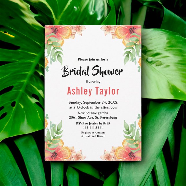 Romantic Wildflowers Rustic Floral Bridal Shower Invitation (Creator Uploaded)