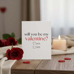 Romantic Will You Be My Valentine Card for Her