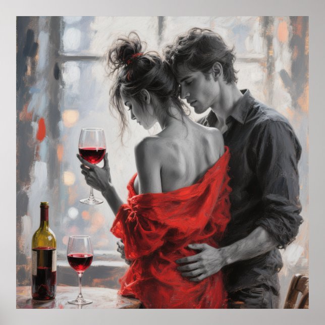 Romantic Wine Moment Poster (Front)