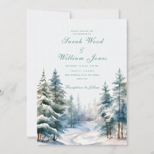 Romantic winter forest Wedding Invitation