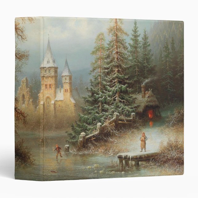 Romantic Winter Landscape with Ice Skaters Binder (Front/Spine)