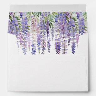 Romantic Wisteria Summer Garden Floral Wedding Envelope