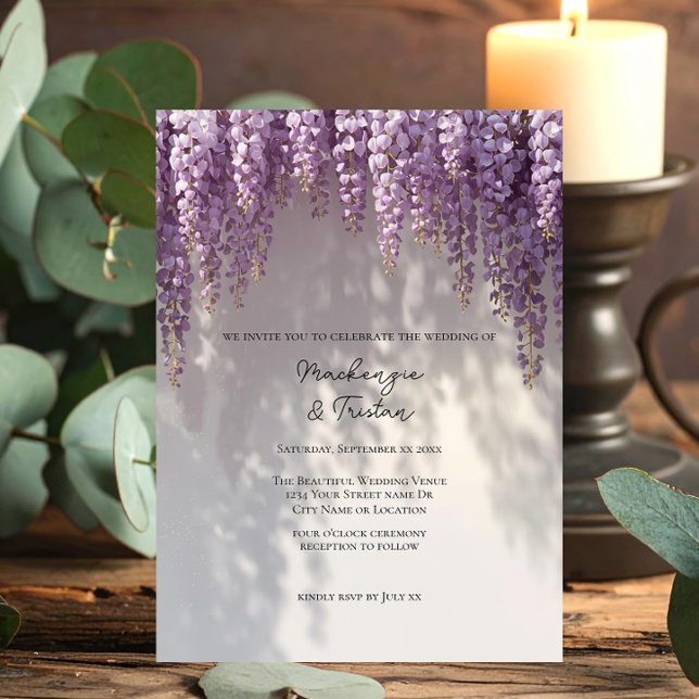 Romantic Wisteria Wedding Invitation (Creator Uploaded)