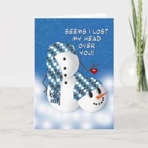 Romantic with humour Winter Card - Snowman
