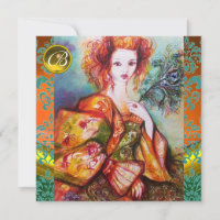 ROMANTIC WOMAN WITH SPARKLING PEACOCK FEATHER