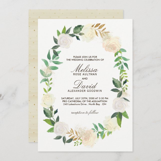 Romantic Woodland  Wedding Invitations (Front/Back)