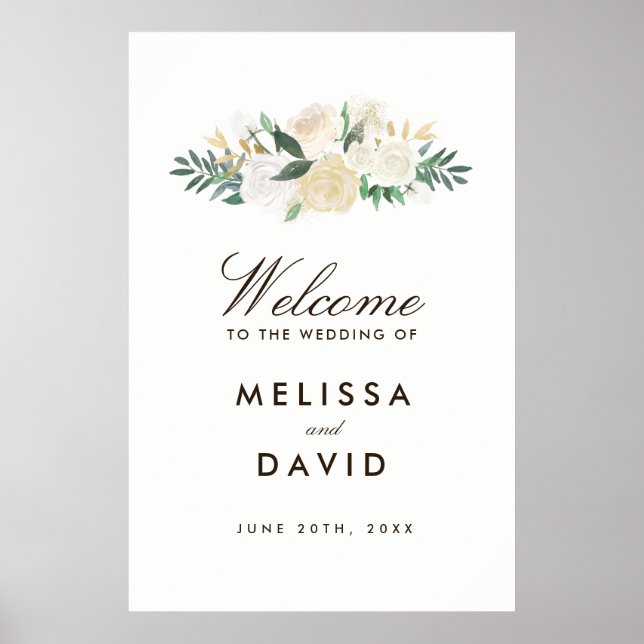 Romantic Woodland Wedding Welcome Sign (24x36) (Front)