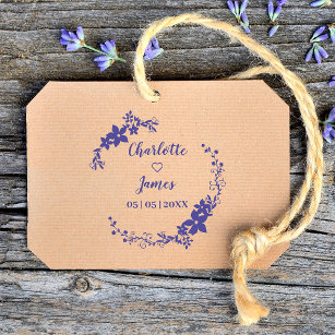 Romantic Wreath Names and Dates for Wedding Rubber Stamp