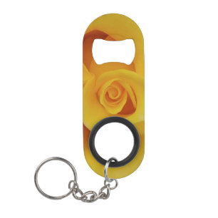 Romantic Yellow Rose Petals Mini Bottle Opener