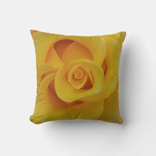 Romantic Yellow Rose Petals Throw Pillow