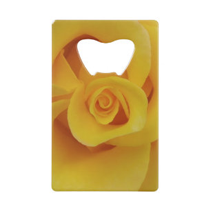 Romantic Yellow Rose Petals Wallet Bottle Opener