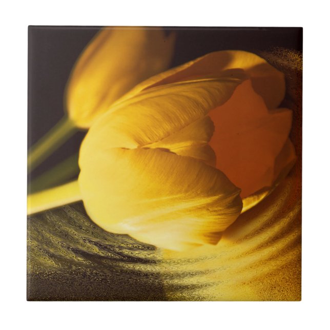 Romantic Yellow Tulip Tile (Front)