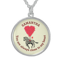 Romantic zebra and red heart personalized