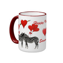 Romantic zebra love heart Valentines