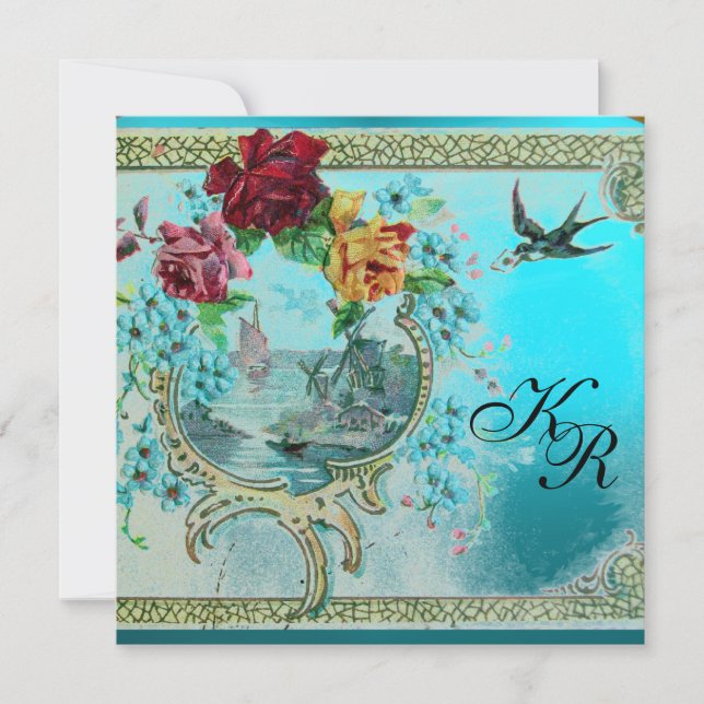 ROMANTİCA 3 BLUE AQUAMARINE MONOGRAM ANNOUNCEMENT (Front)