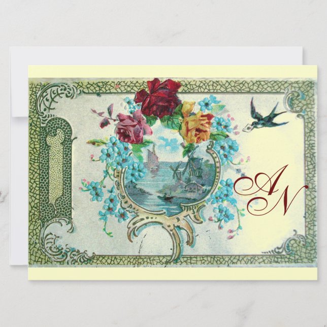 ROMANTİCA 3 MONOGRAM gold metallic paper Announcement (Front)