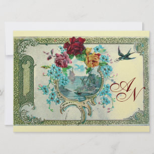 ROMANTİCA 3 MONOGRAM gold metallic paper Announcement