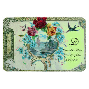 ROMANTİCA 3 MONOGRAM ,Save The Date,green Magnet
