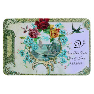 ROMANTİCA 3 MONOGRAM ,Save The Date Magnet