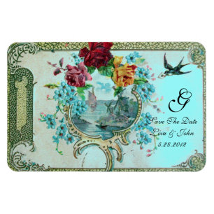 ROMANTİCA 3 MONOGRAM ,Save The Date,White Magnet