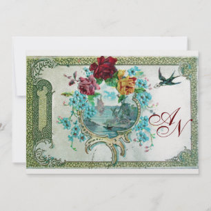ROMANTİCA 3 MONOGRAM white ice metallic paper Announcement