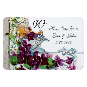 ROMANTİCA 4 MONOGRAM ,Save The Date,green,white Magnet