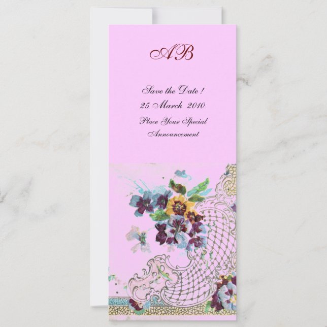 ROMANTİCA Blue Pink Lilac Floral Wedding Programme Invitation (Front)