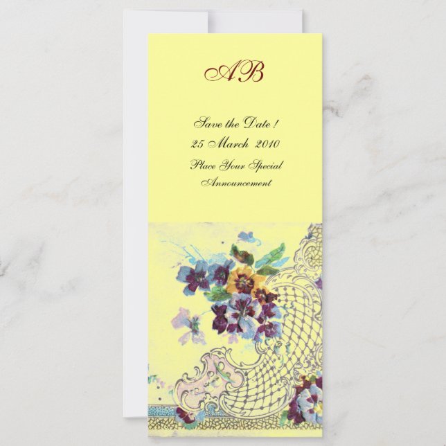 ROMANTİCA Blue Yellow Floral Wedding Programme Invitation (Front)