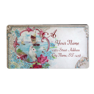 ROMANTICA, DOVE, FLORAL PLAGE MARIAGE MONOGRAMME B