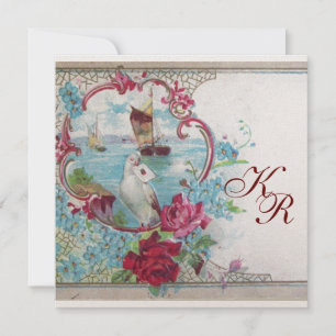 ROMANTİCA MONOGRAM ,champagne metallic paper Announcement