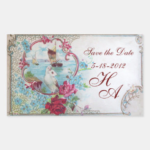 ROMANTICA MONOGRAM,Save the Date Sticker