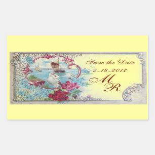 ROMANTICA MONOGRAM,Save the Date,Yellow Sticker