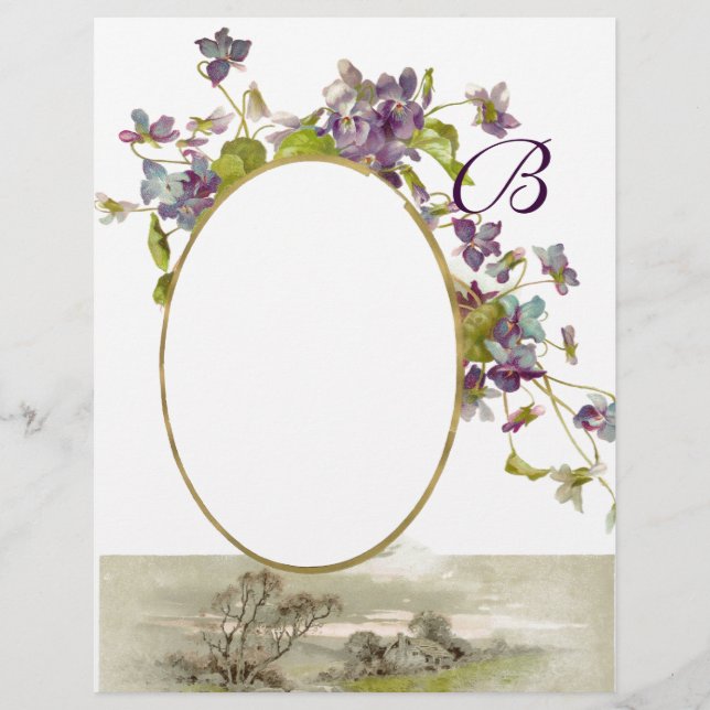 ROMANTİCA  MONOGRAM /VIOLET purple green,cream (Front)