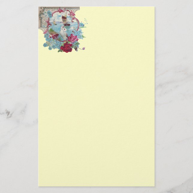 ROMANTİCA ,pink red blue cream Stationery (Front)