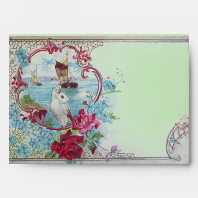 ROMANTICA. pink red blue green Envelope (Front)